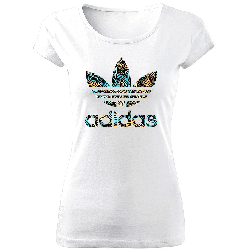 Tricou de Dama ALB A Blue and Orange Cod D226