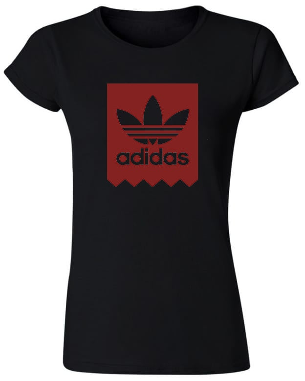 Tricou de dama NEGRU - A Rosu