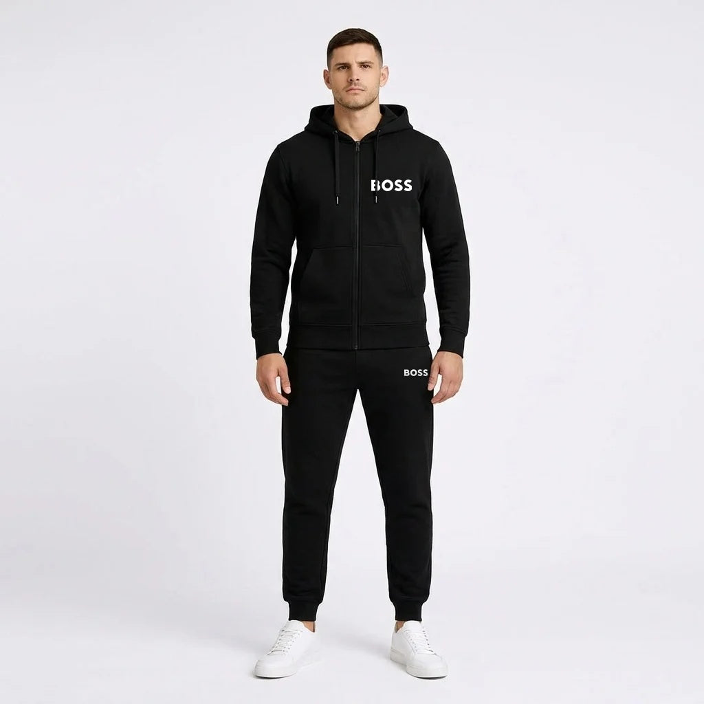 Trening din Bumbac BS New Negru Cu Fermuar