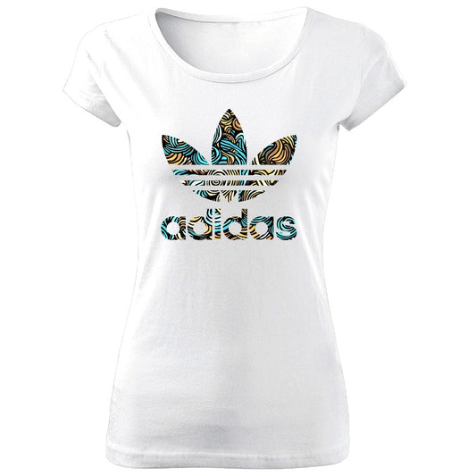 Tricou de Dama ALB A Blue and Orange Cod D226