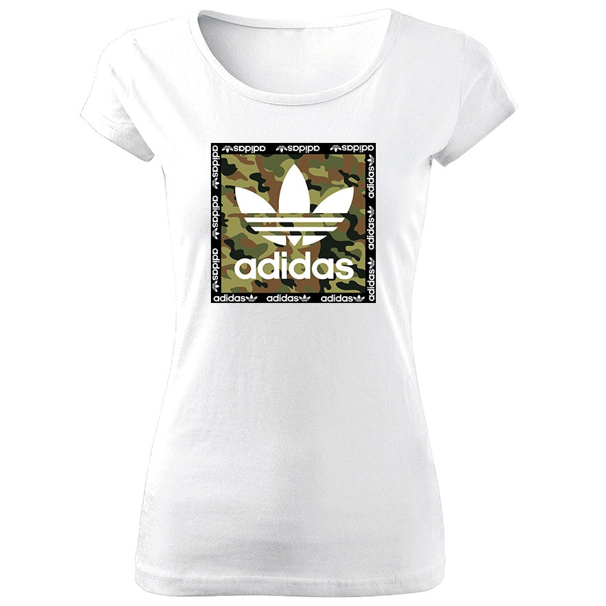 Tricou de Dama ALB A Camo Cod D201