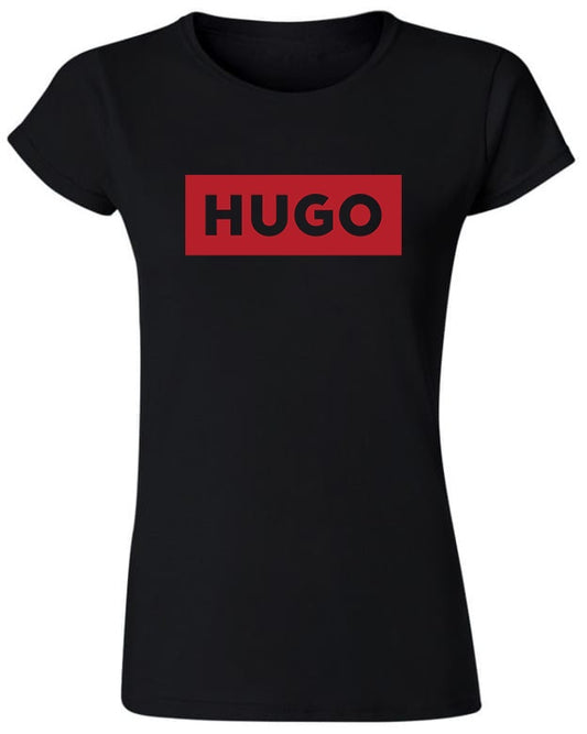 Tricou de dama NEGRU - HG Rosu