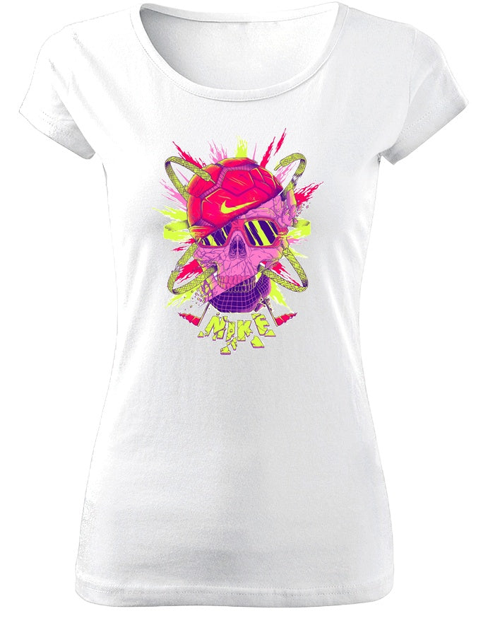 Tricou sport de dama N Pink Skull COD D027